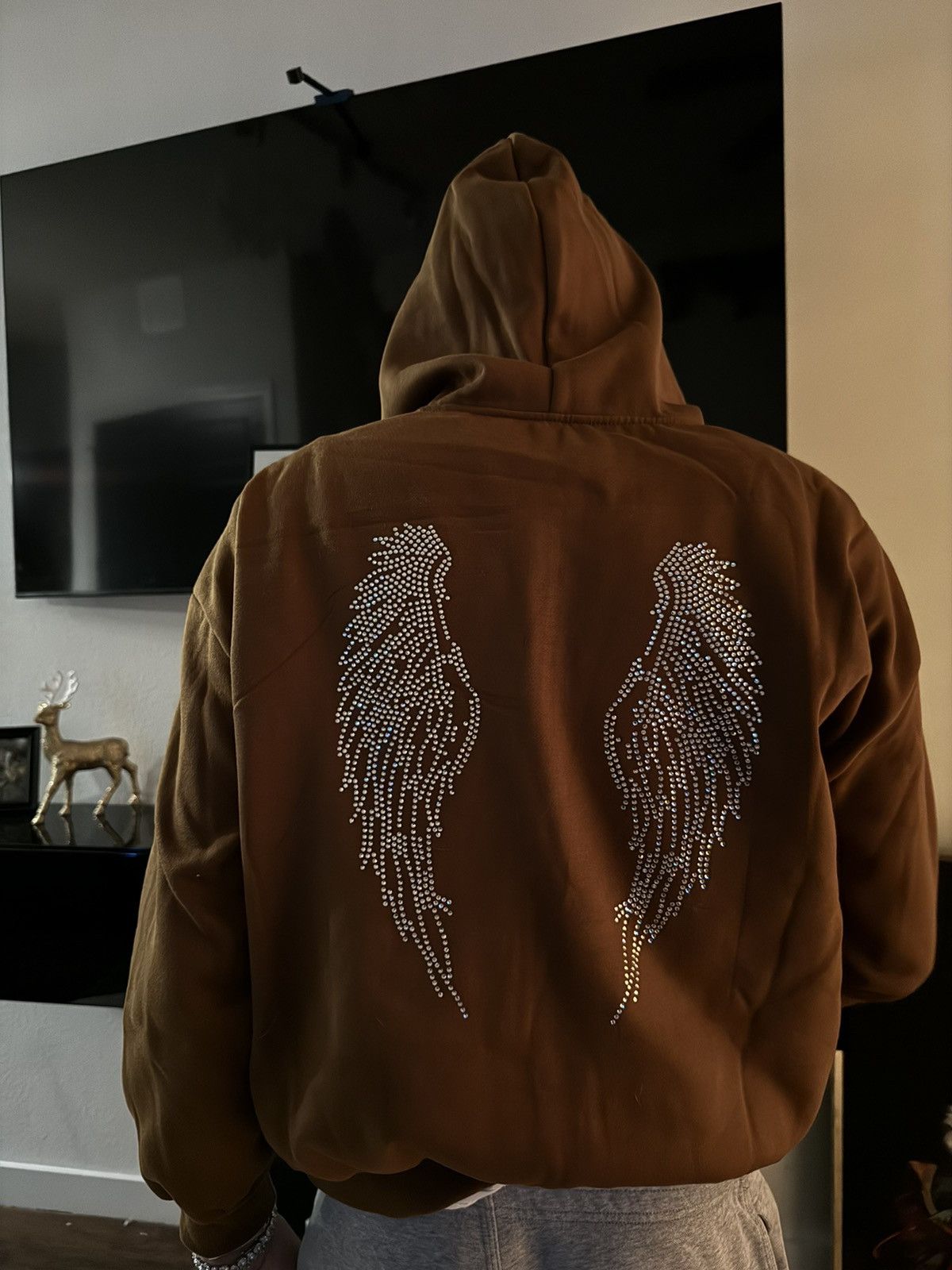 Vintage Rhinestones FXXK OFF And Wings Hoodie Size US M / EU 48-50 / 2 - 4 Thumbnail
