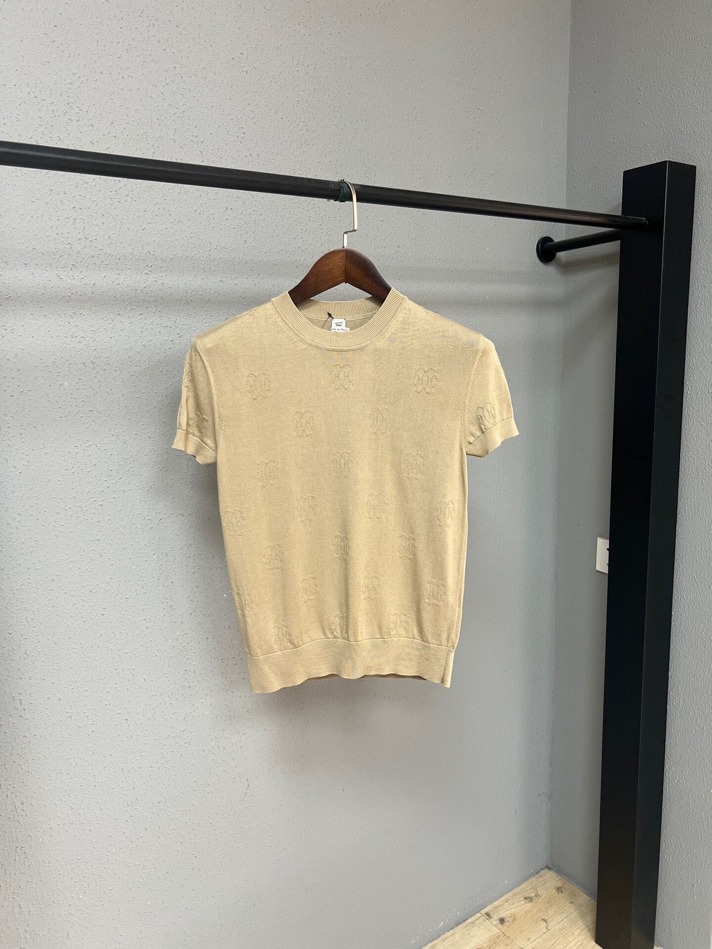 Hermes Hermes Camel Color Knit Short Sleeve Top Size S / US 4 / IT 40 - 1 Thumbnail