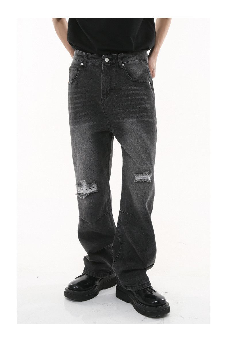 Japanese Brand × Jean Japanese retro straight loose ripped street distressed jeans Size US 32 / EU 48 - 2 Thumbnail