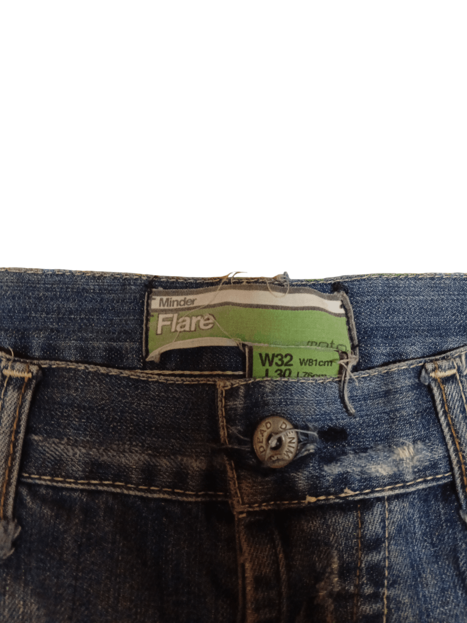 Japanese Brand distressed denim minder brand flared Size US 33 - 7 Thumbnail
