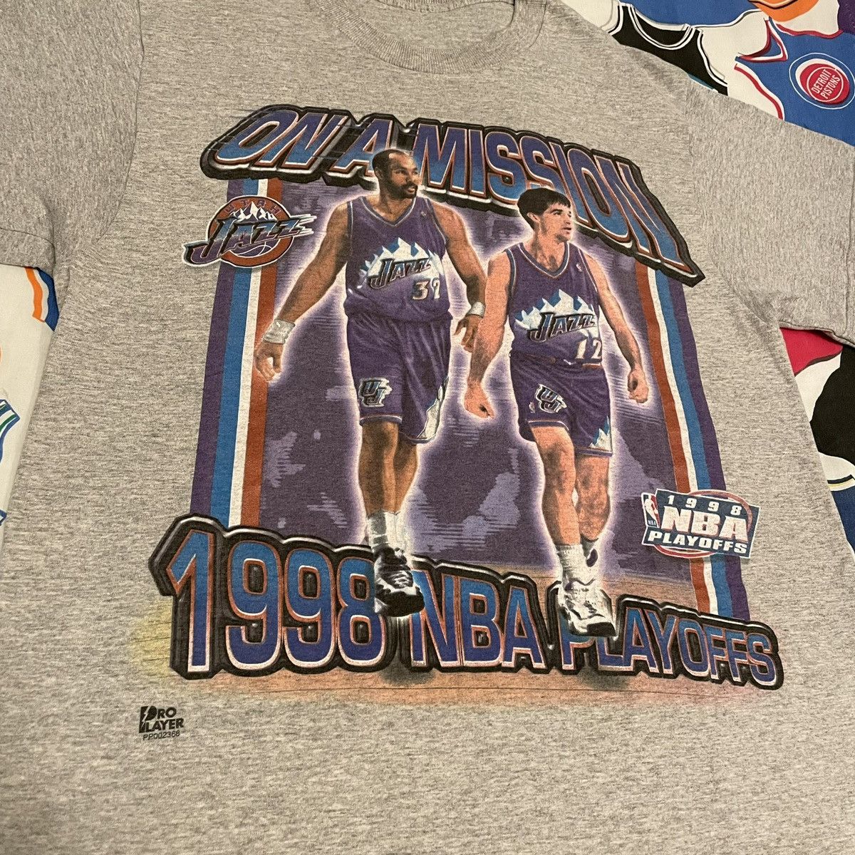 NBA × Pro Player × Vintage Vintage 1998 NBA John Stockton Karl Malone Utah Jazz Tee Size US M / EU 48-50 / 2 - 3 Thumbnail
