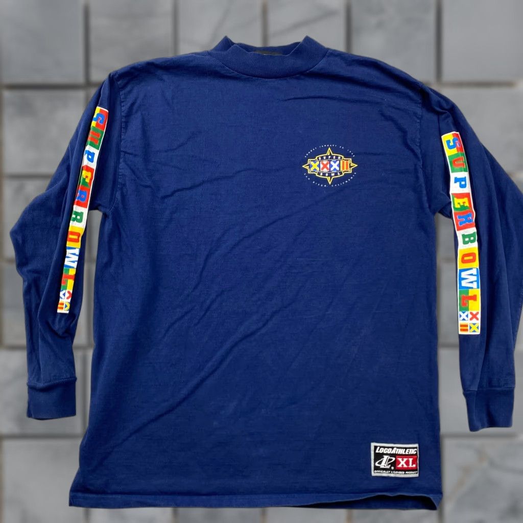 Logo Athletic VINTAGE Superbowl XXXII San Diego California Shirt Mens XL Blue Long Sleeve Logo Athletic Graphic Print Size US XL / EU 56 / 4 - 1 Thumbnail