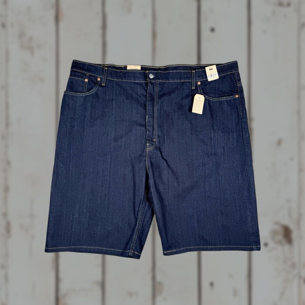 NEW 5 Levi's 569 Denim Loose Straight Jean Shorts Dark Wash - Men's 50