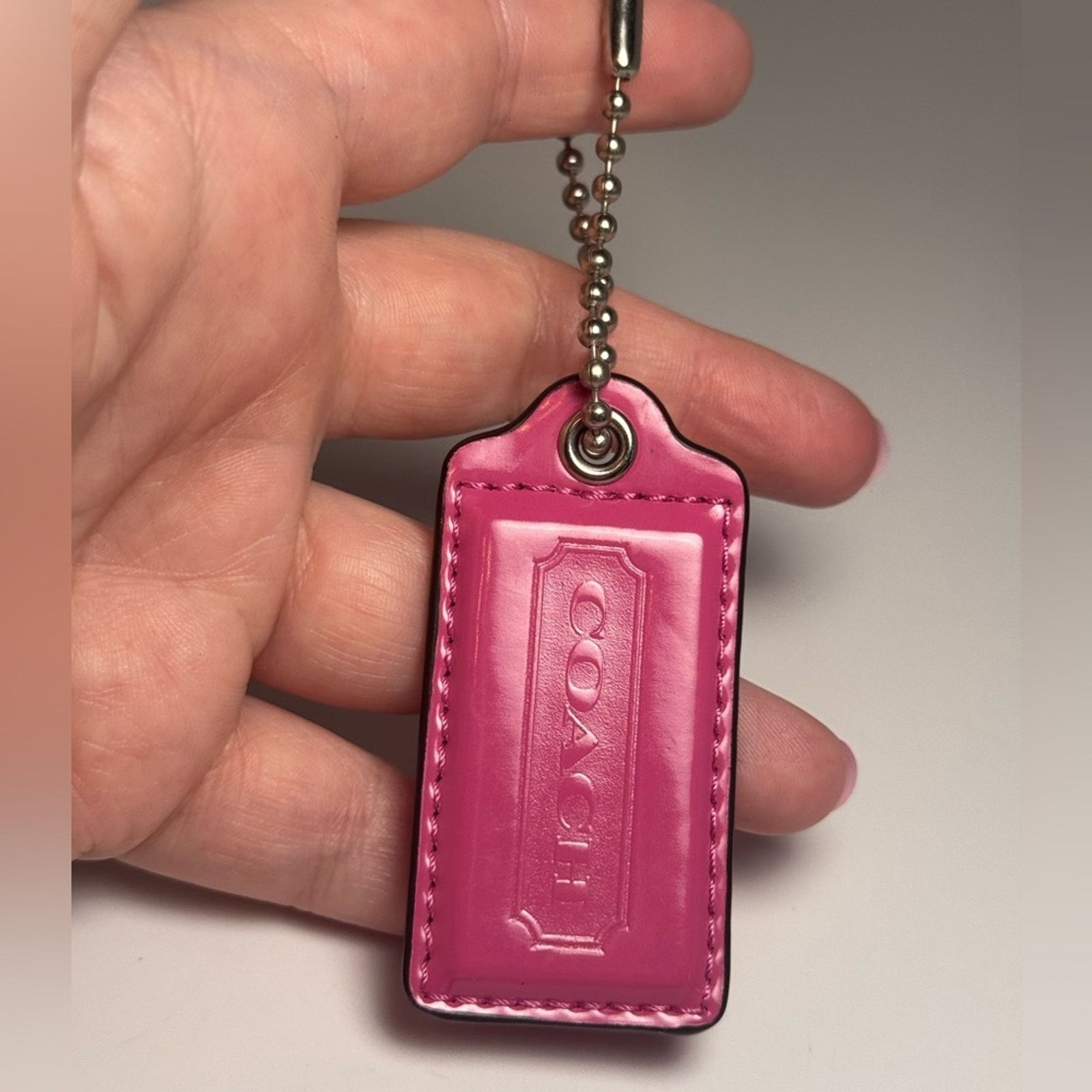 Coach Coach Raspberry Pink Smooth Leather Hang Tag Charm Size ONE SIZE - 1 Thumbnail