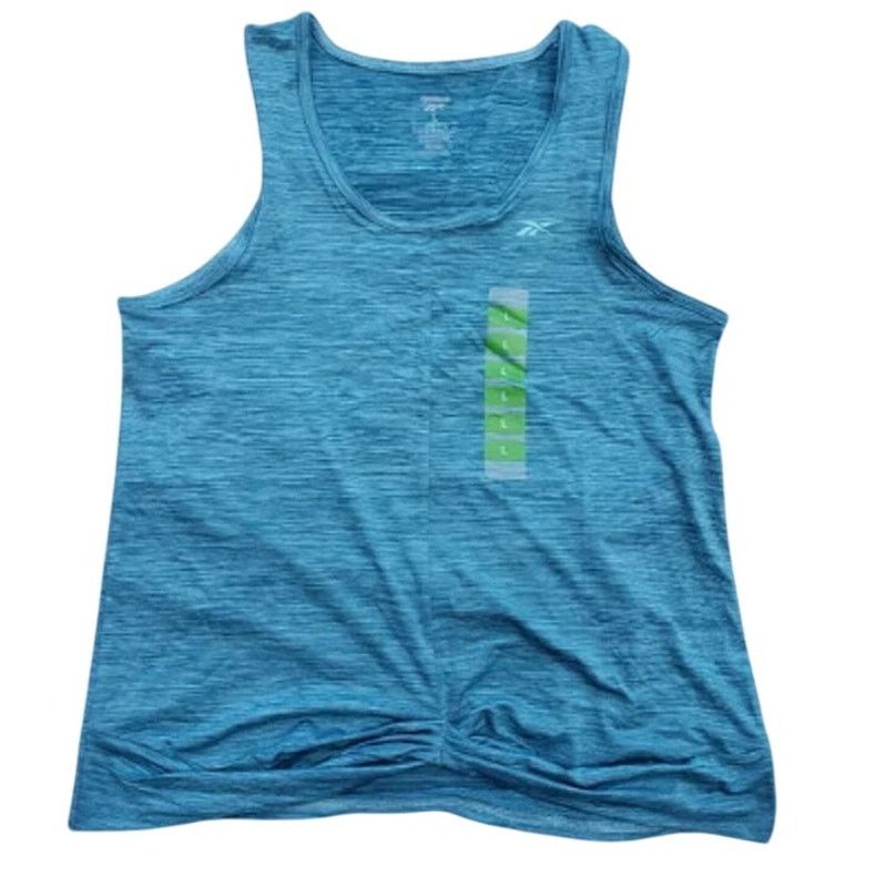 Reebok NWT New Reebok Womens Large Teal Heathered Tank Top Size L / US 10 / IT 46 - 1 Thumbnail