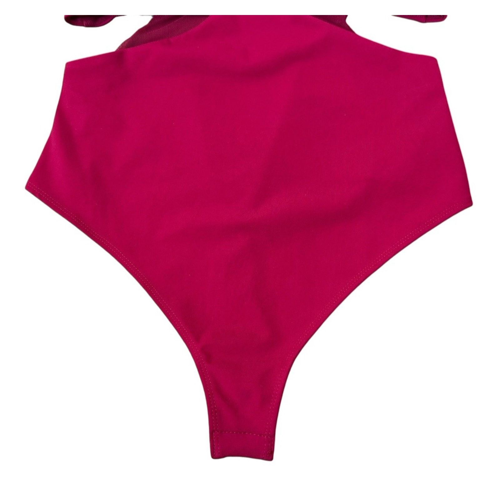 Free People INTIMATELY FP Love Triangle Cut Out Bodysuit Cha Cha Cherry Size S / US 4 / IT 40 - 4 Thumbnail
