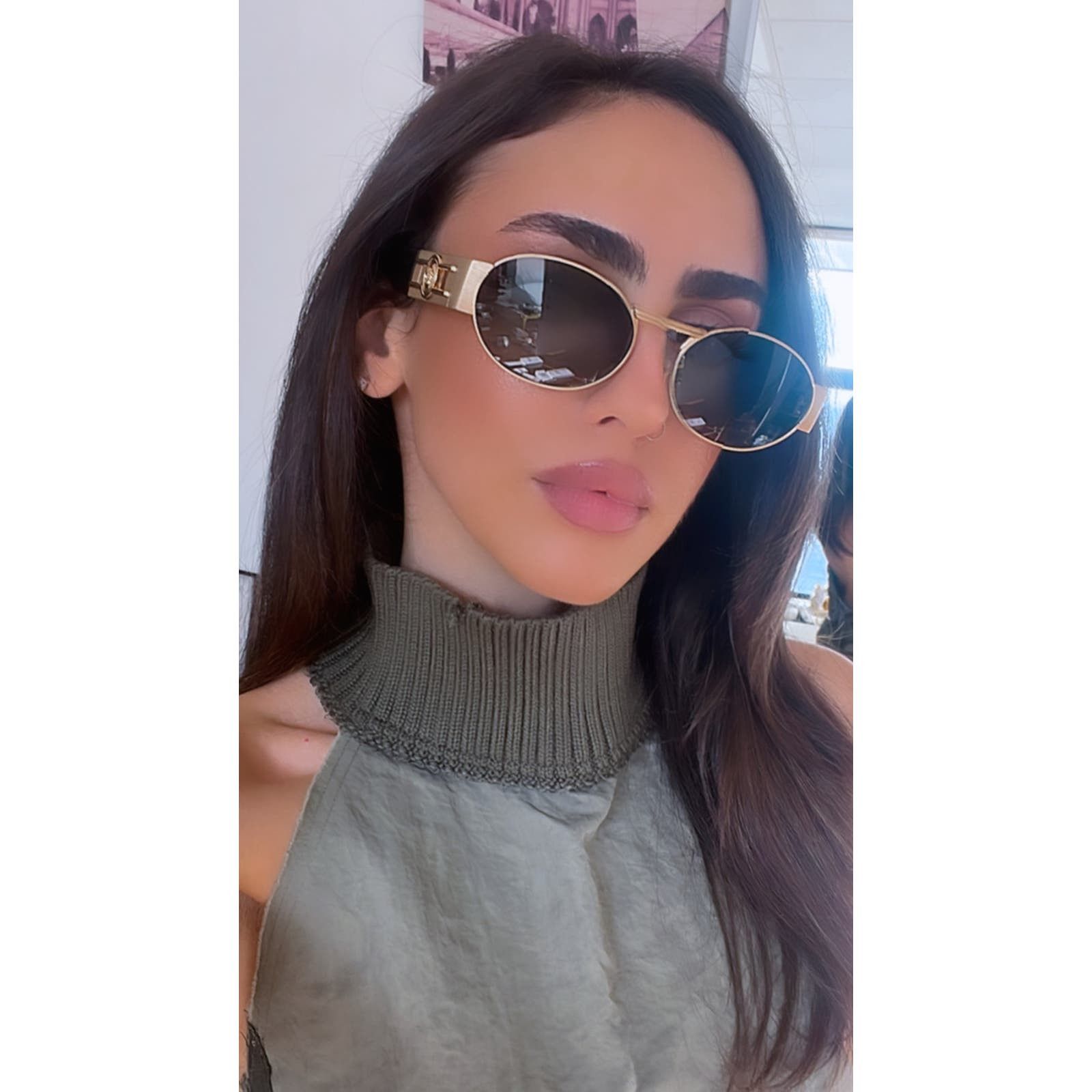 image of Versace Ve2264 Oval Sunglasses In Matte Gold, Men's