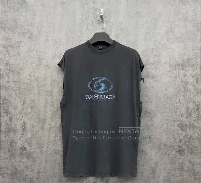 Balenciaga Balenciaga Distressed Logo Sleeveless Vest. Size US M / EU 48-50 / 2 - 1 Thumbnail