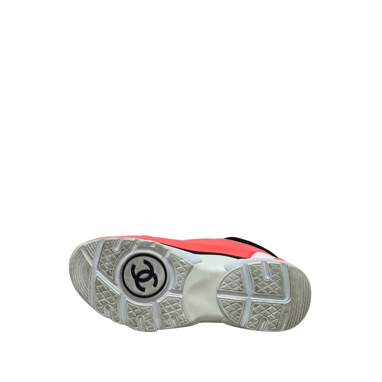 Chanel Chanel Orange Neon Athletic Sneakers Sz 39.5 Size US 8.5 / IT 38.5 - 4 Thumbnail