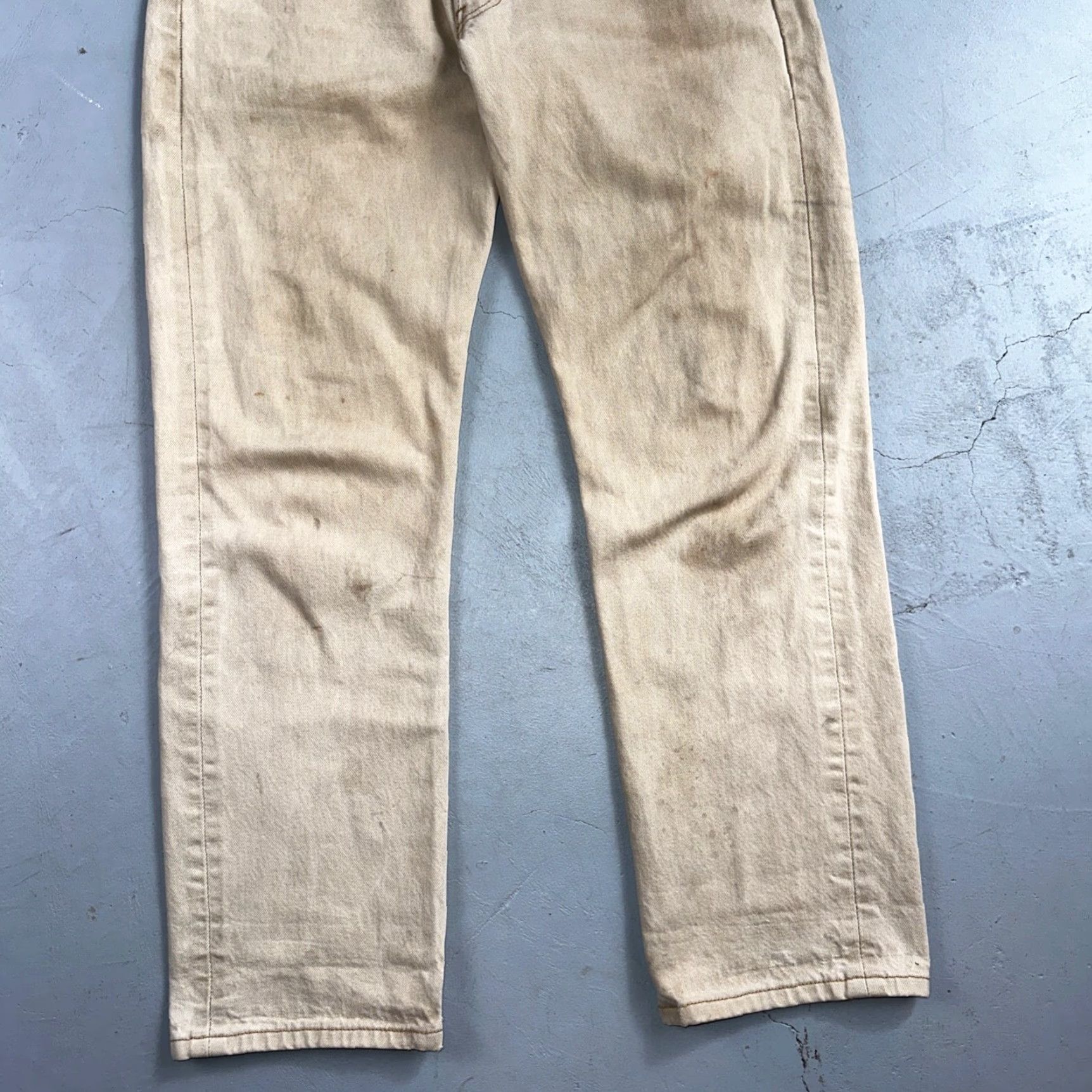 Levi's VINTAGE Levi's 501 Jeans Straight Denim 32x32 Regular Mens Beige Cotton Dark Wash 90s USA Mid Rise Jeans 32in Inseam | Levi's 501 Series Size US 32 / EU 48 - 3 Thumbnail