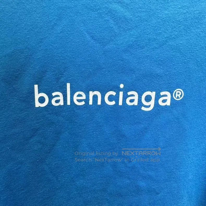 Balenciaga Balenciaga Klein Blue Logo Slogan Short Sleeve Size US S / EU 44-46 / 1 - 2 Thumbnail