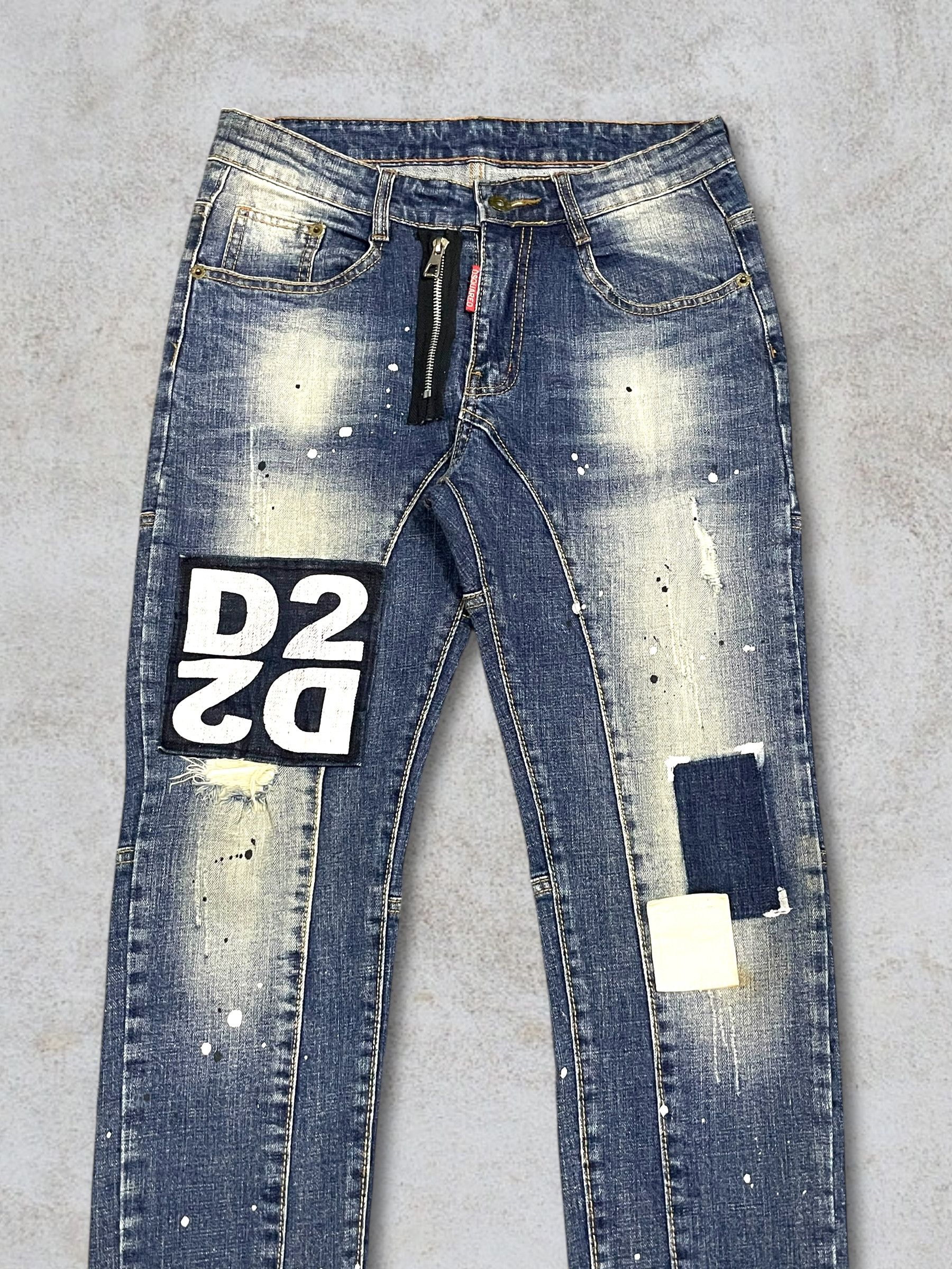 Dsquared2 Dsquared2 Patchwork Spellout Paint Splatter Glamorous Jeans Size US 29 - 2 Thumbnail