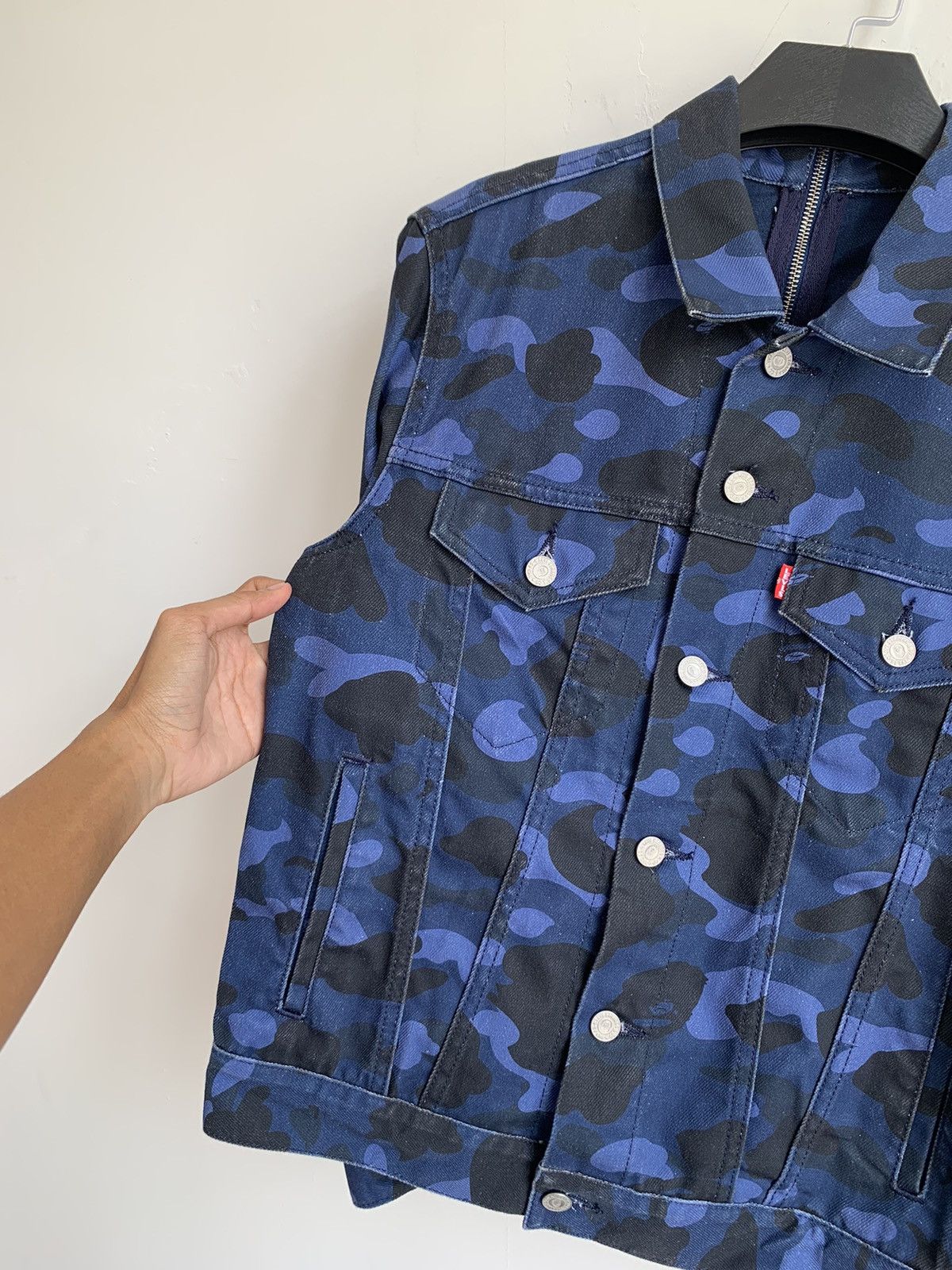 Bape Levis x Bape Blue Camo Trucker Jacket Size US XS / EU 42 / 0 - 12 Thumbnail