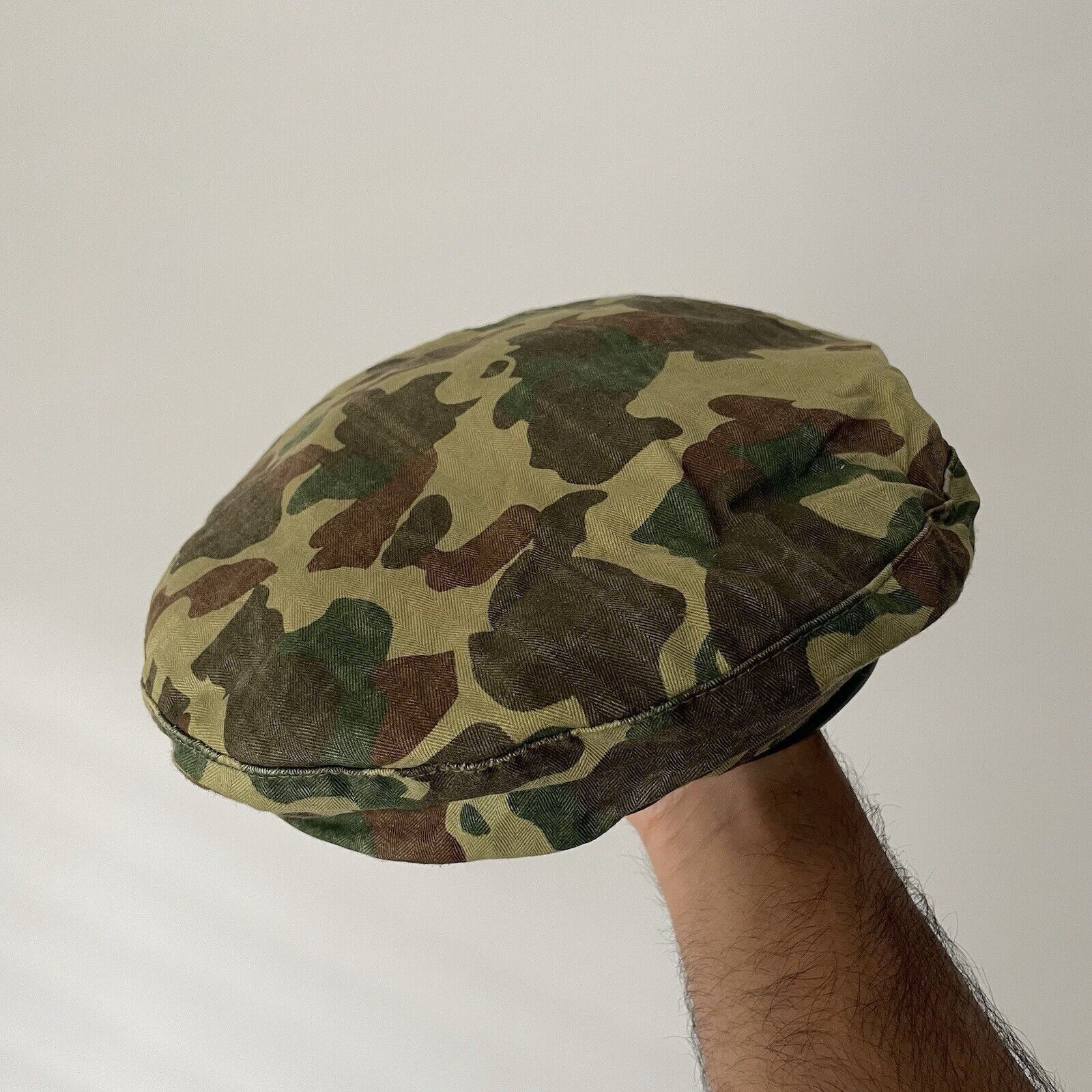 Handmade Frogskin Camouflage Beret Cap Military Orange Inner OSFA Size ONE SIZE - 1 Thumbnail