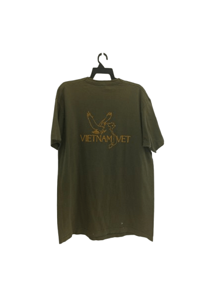 Fruit Of The Loom Vintage 90s Vietnam Vet Military Tshirt Sunfaded Size US L / EU 52-54 / 3 - 2 Thumbnail