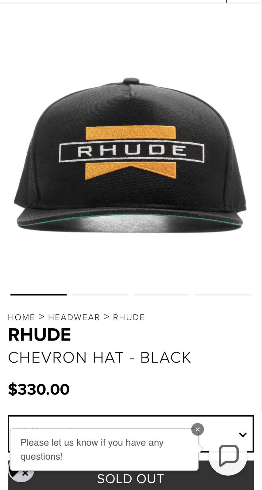 Rhude RHUDE Chevron Hat Size ONE SIZE - 7 Thumbnail