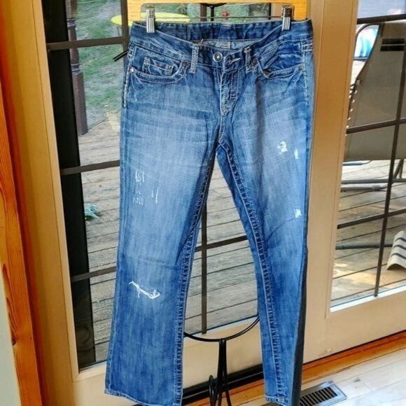 BKE BKE Denim Distressed Blue Sz 26x31.5 Jeans with Pockets Size US 26 / EU 42 - 1 Thumbnail