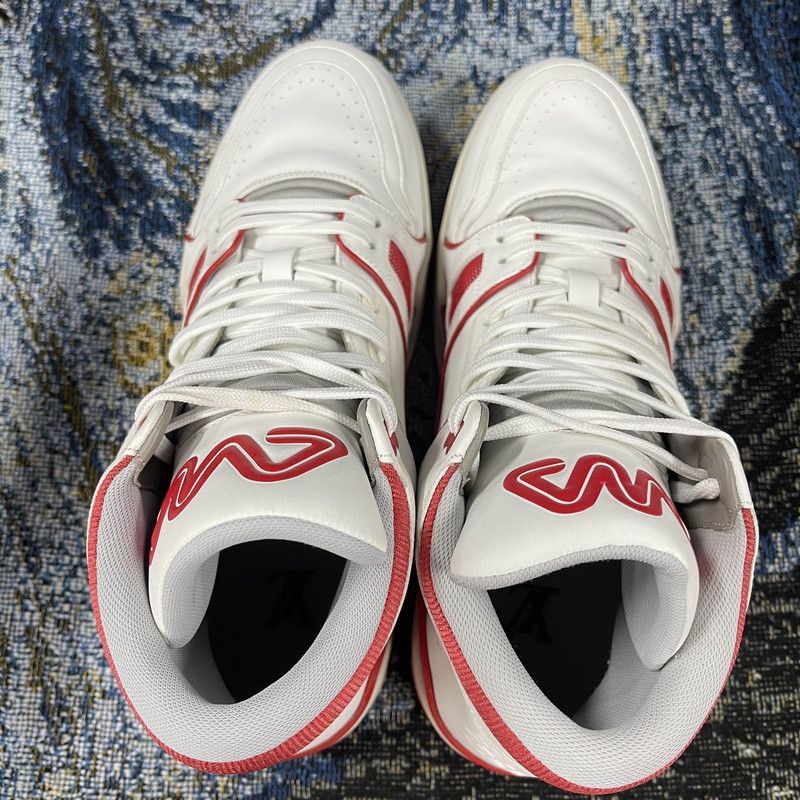 Louis Vuitton Louis Vuitton High-Top Sneakers in White and Red -2508 Size US 8 / EU 41 - 8 Thumbnail