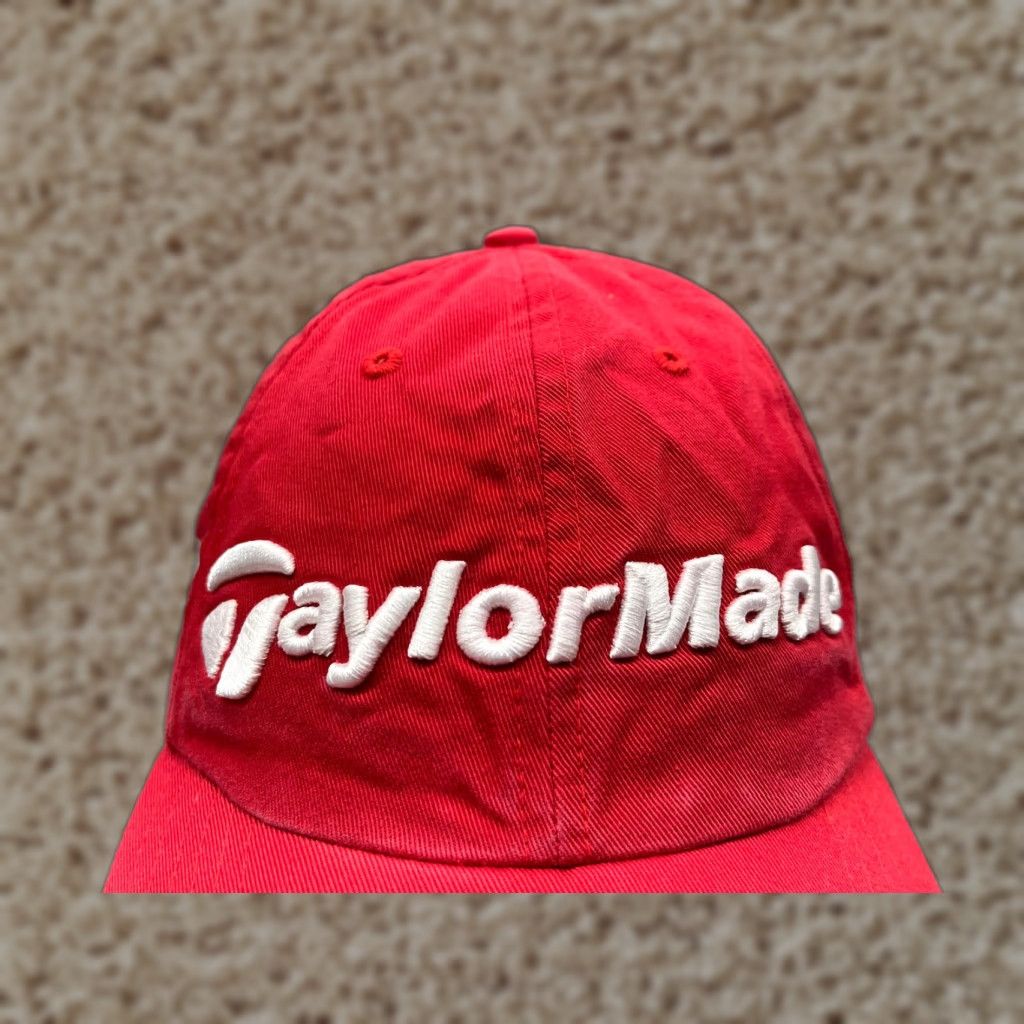 TaylorMade Taylormade Hat Cap Strap Back Adult One Size Red 100% Cotton r7 Golf Golfer Baseball Cap Mens Hat Cap Red Cotton Adjustable Size ONE SIZE - 1 Thumbnail