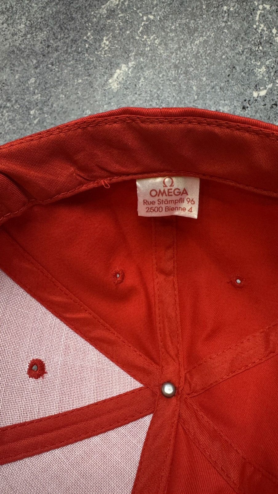 Omega × Vintage OMEGA CAP RED/WHITE EMBROIDERED ADJUSTABLE CAP Size ONE SIZE - 8 Thumbnail
