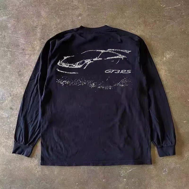 Japanese Brand × Vintage Black washed retro car print long sleeve tee Size US L / EU 52-54 / 3 - 1 Thumbnail