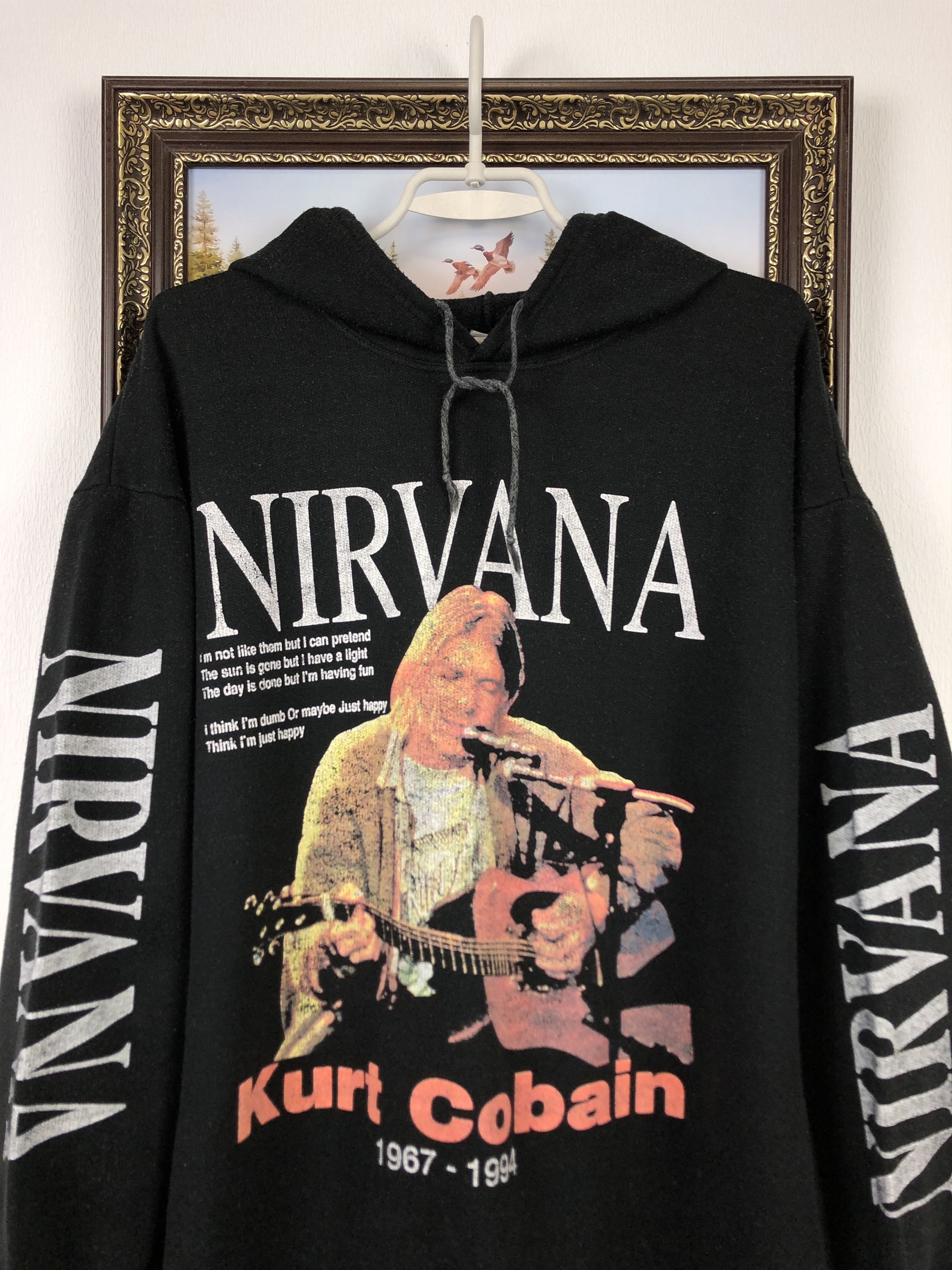 Band Tees × Vintage Vintage 90's Nirvana Kurt Cobain Hoodie Rare Band Hype Size US L / EU 52-54 / 3 - 2 Thumbnail