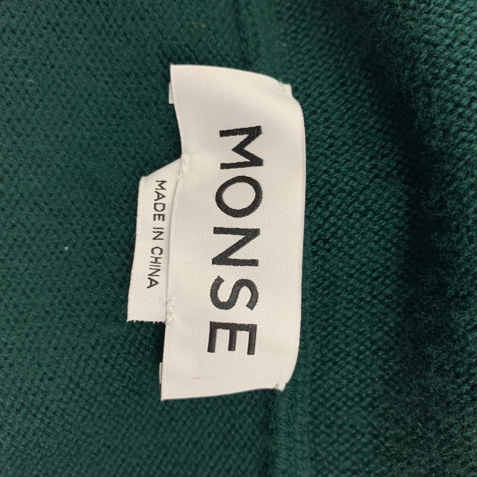 MONSE Green Knitted Merino Wool Open-Back Halterneck Long Cardigan Size XS / US 0-2 / IT 36-38 - 7 Thumbnail