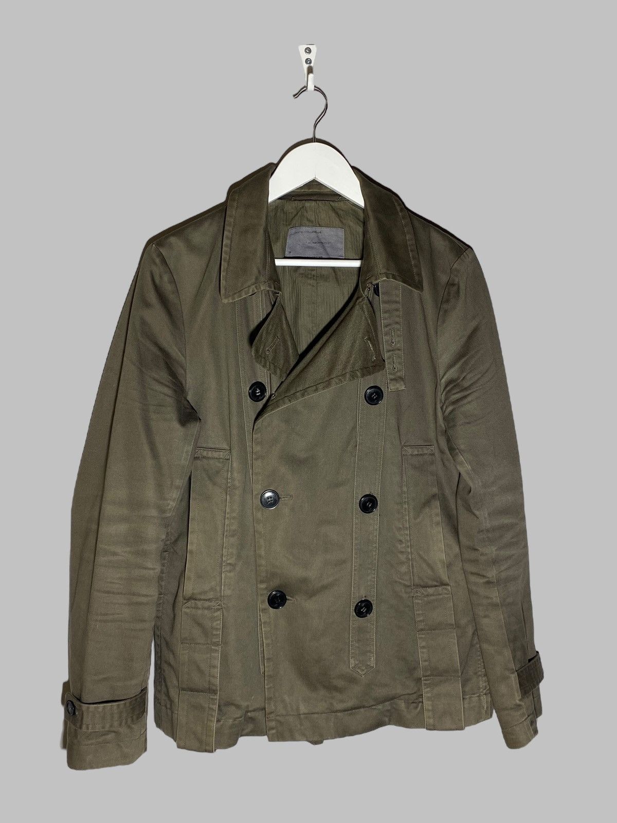 Allsaints All Saints Vagabond Double Breasted Pea Coat Khaki Jacket Size US S / EU 44-46 / 1 - 1 Thumbnail