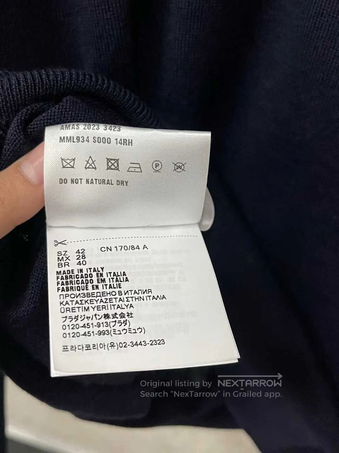 Miu Miu Miumiu Navy Long Sleeve Polo Shirt. Size L / US 10 / IT 46 - 6 Thumbnail