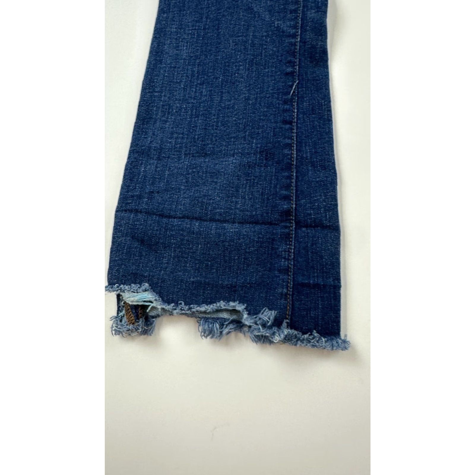 J.Crew Point Sur Jeans Womens 23 Blue Denim Stretch Distressed Frayed Hem High-Rise Regular Fit Size 40" / US 18 - 4 Thumbnail