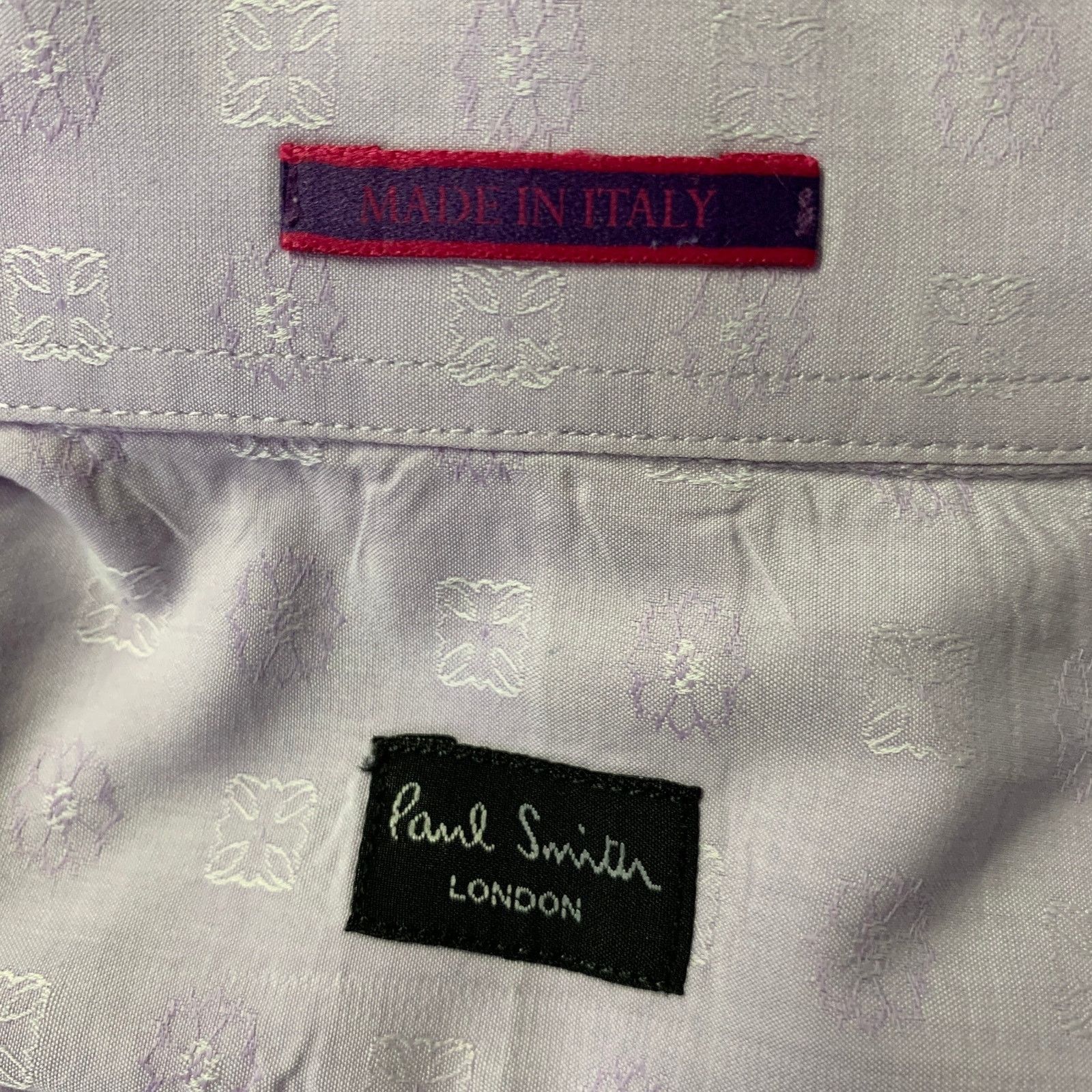 Paul Smith PAUL SMITH XL Purple Jacquard Cotton French Cuff Shirt Size 44R - 5 Thumbnail
