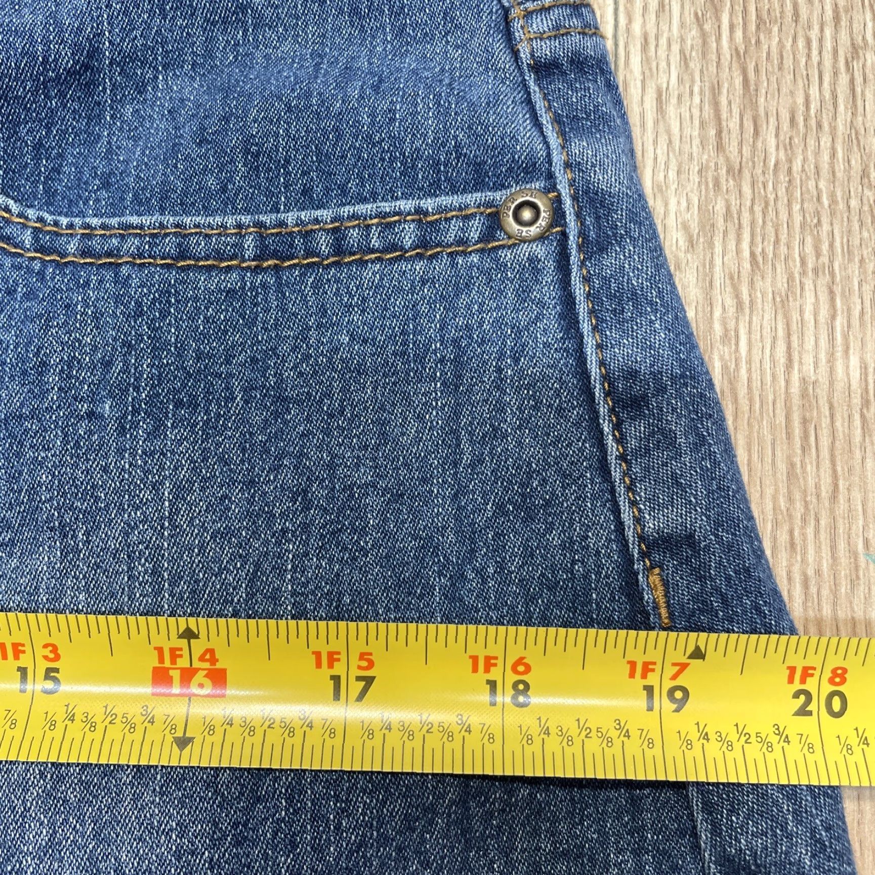 Denime VINTAGE Per Se A-Line Denim Skirt Women's Size 10 Blue Above Knee Stretch Casual Size 32" / US 10 / IT 46 - 6 Thumbnail