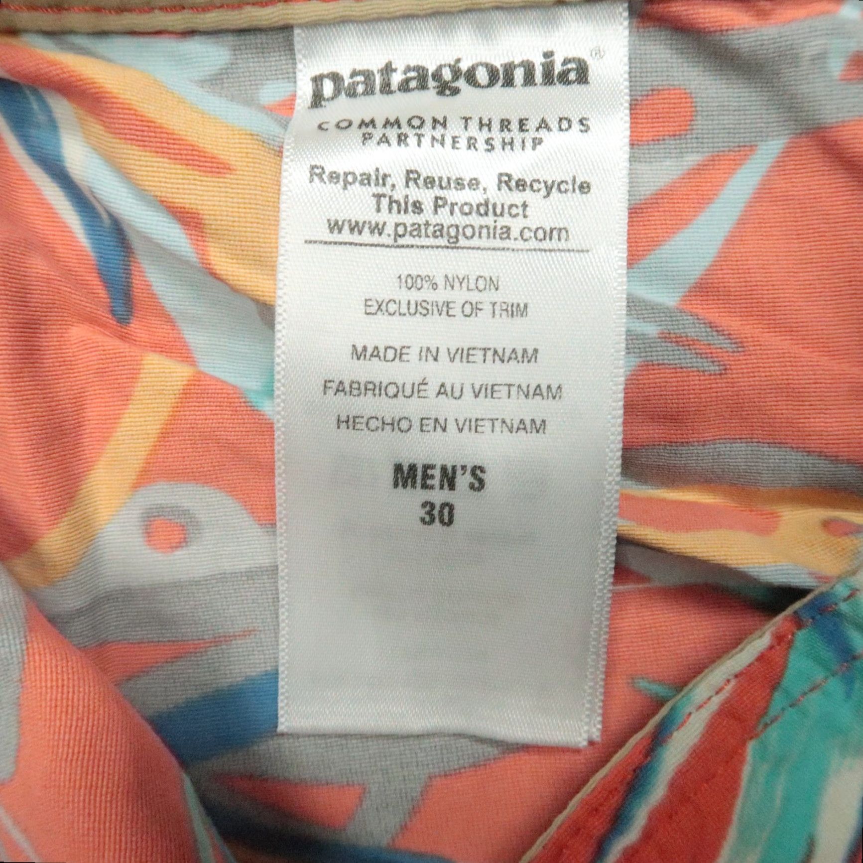 Patagonia Patagonia Board Shorts Mens 30 Orange Floral Printed Wavefarer Swim Bottoms Size US 30 / EU 46 - 6 Thumbnail