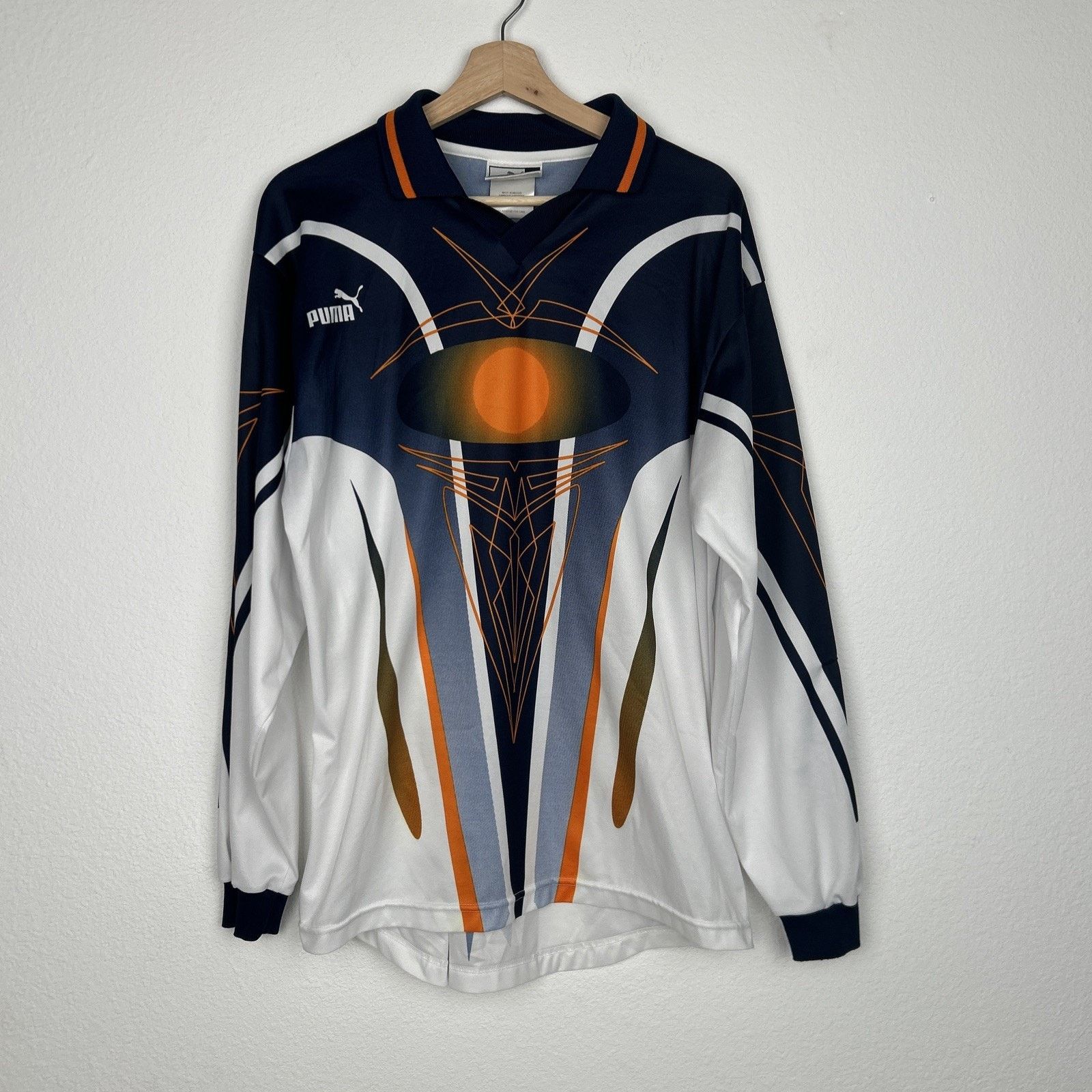 Puma PUMA Vintage Geometric Soccer Jersey Long Sleeve Size Large Size US L / EU 52-54 / 3 - 1 Thumbnail