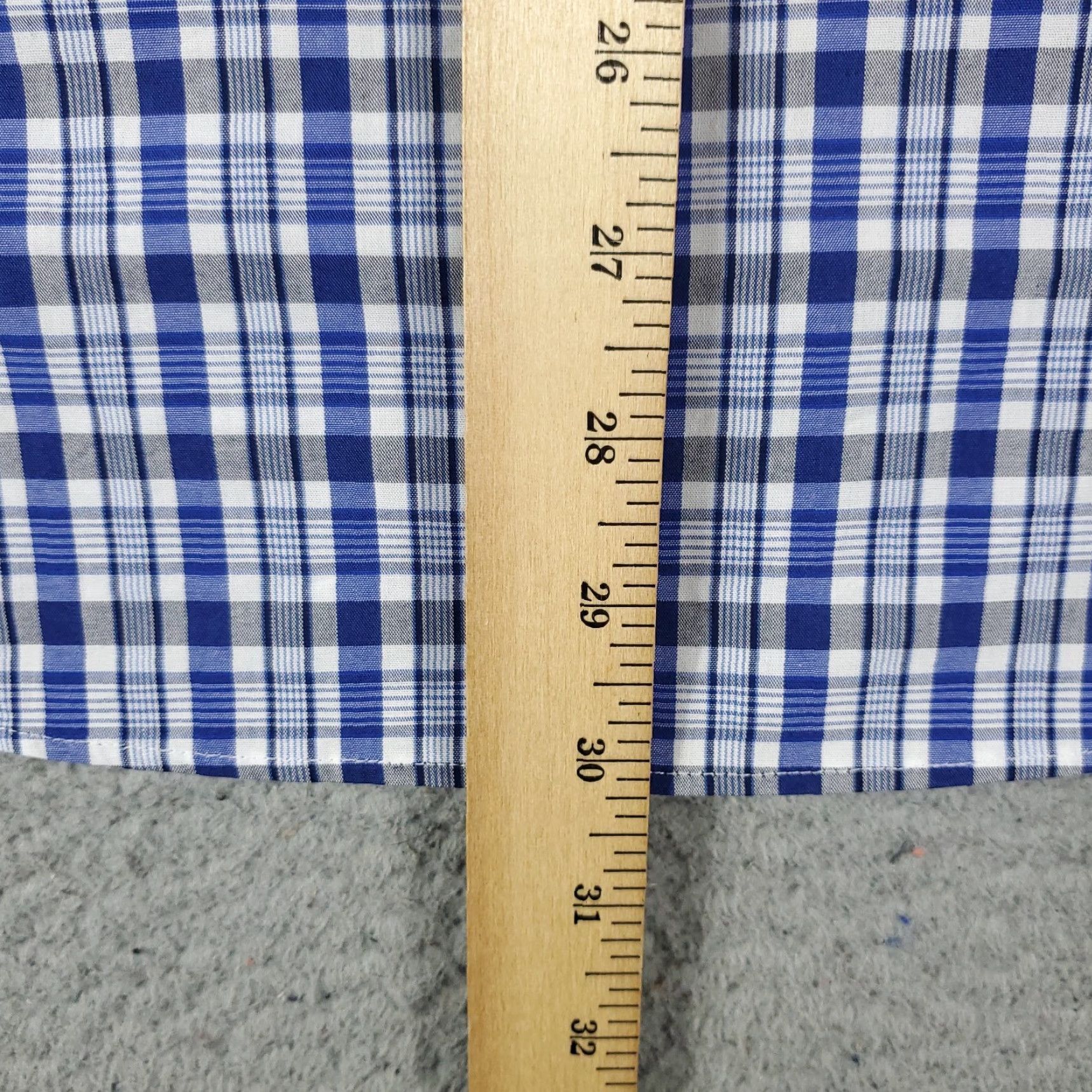 Nautica Nautica Dress Shirt Mens Size 16 Blue Plaid Long Sleeve Button Up Regular Fit Size 42R - 5 Thumbnail