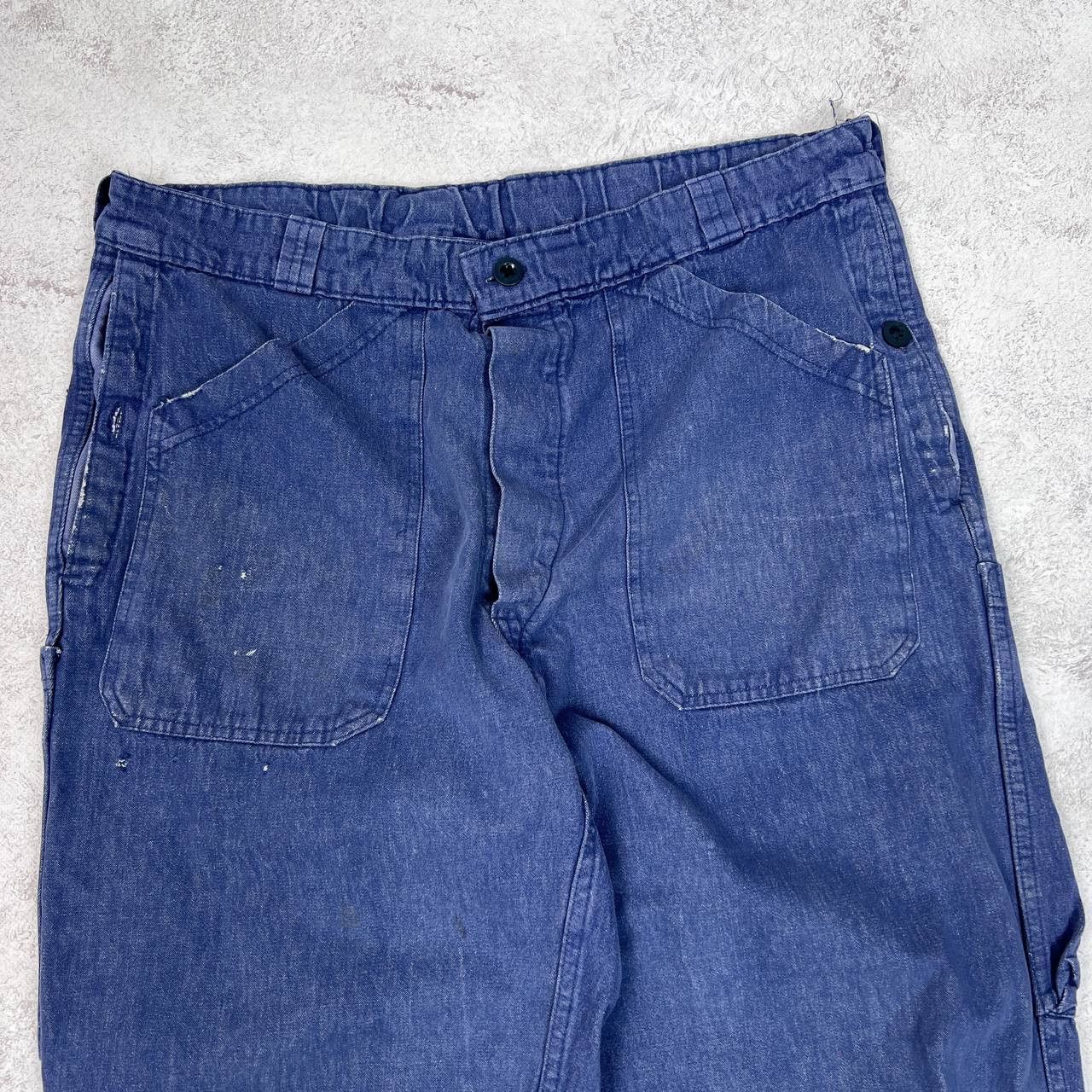 Le Laboureur Vintage 80s French Workwear Faded Sanfor Pants Size US 38 / EU 54 - 2 Thumbnail