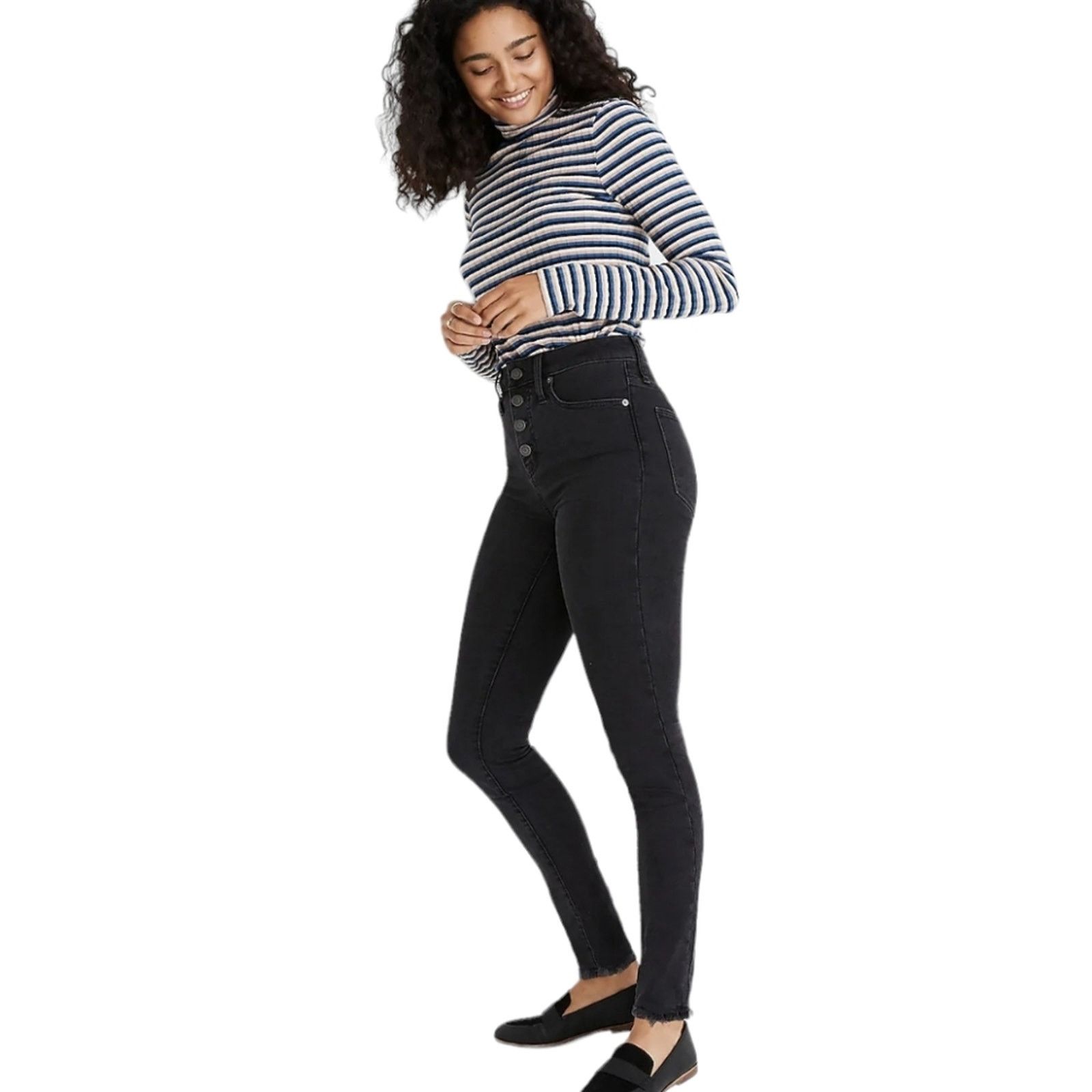 Madewell Madewell 10" High Rise Skinny Jeans Button edition 27 Size 27" / US 4 / IT 40 - 4 Thumbnail