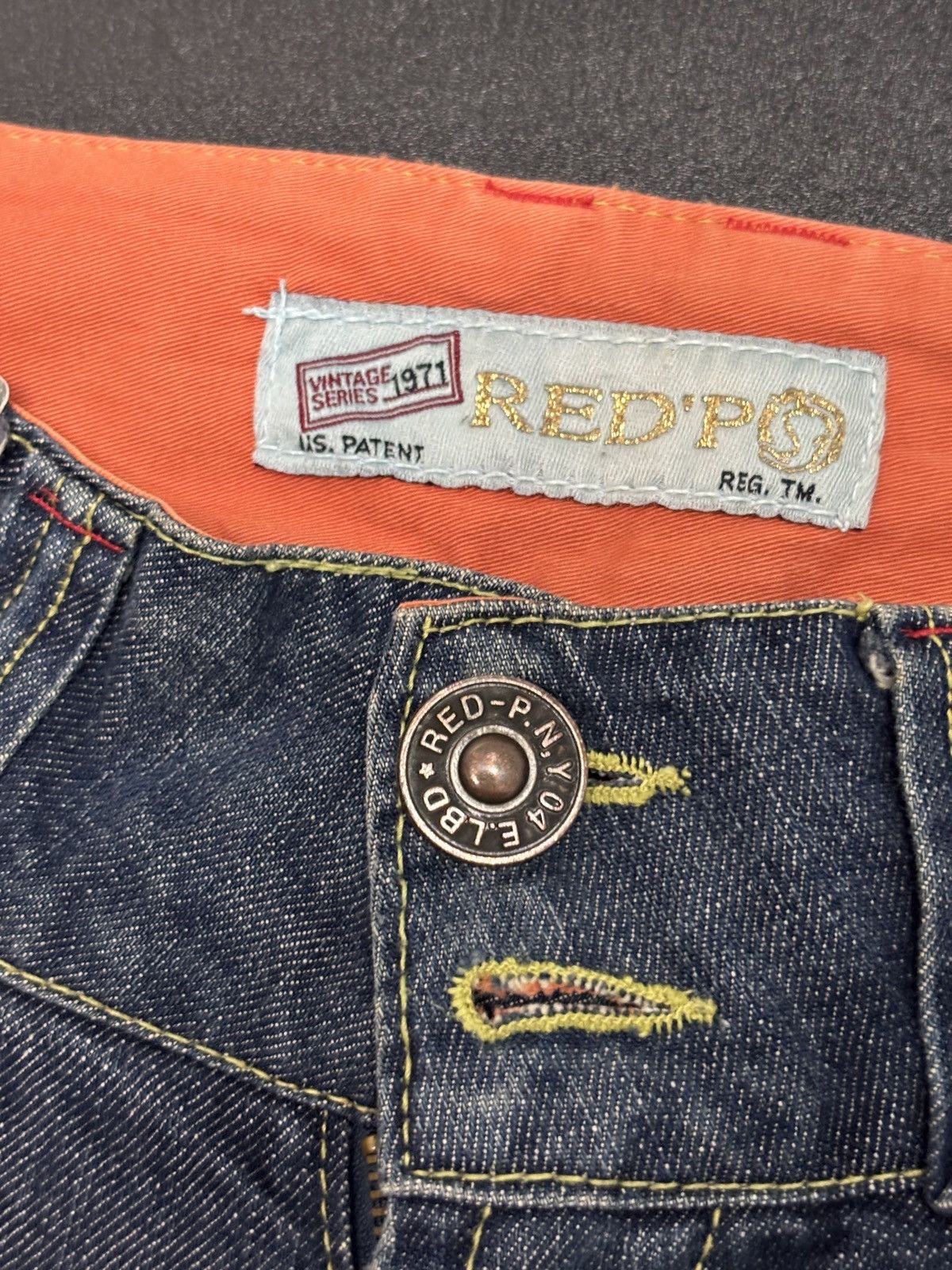 Japanese Brand Y2K Red Pepper Wide Flare Denim Jeans Size 30" / US 8 / IT 44 - 5 Thumbnail