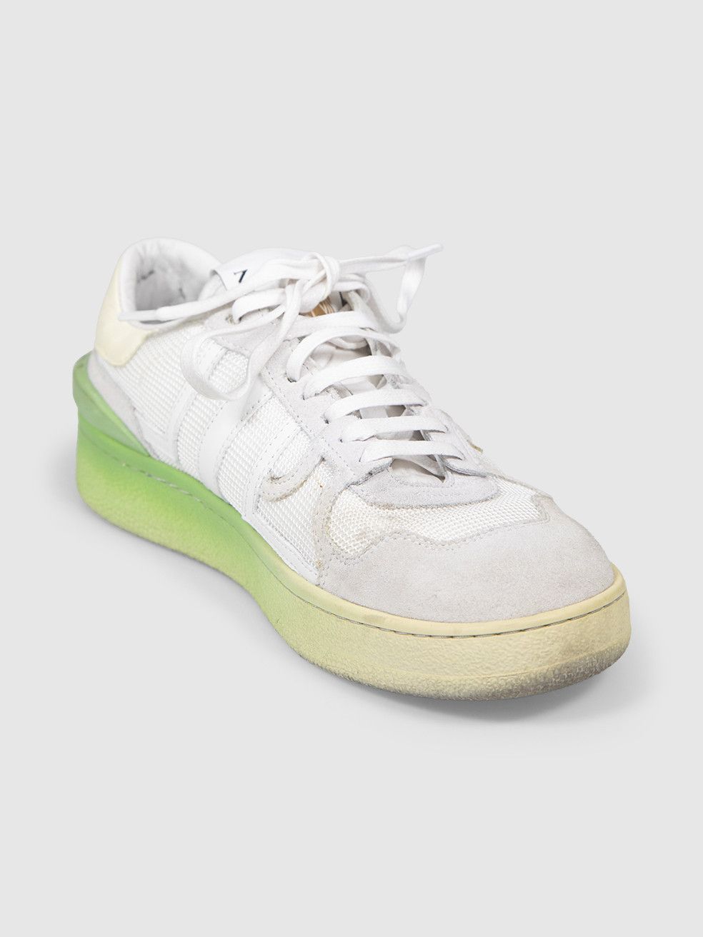 Lanvin White & Green Suede Ombré Lace Up Trainers Size US 8 / IT 38 - 1 Thumbnail