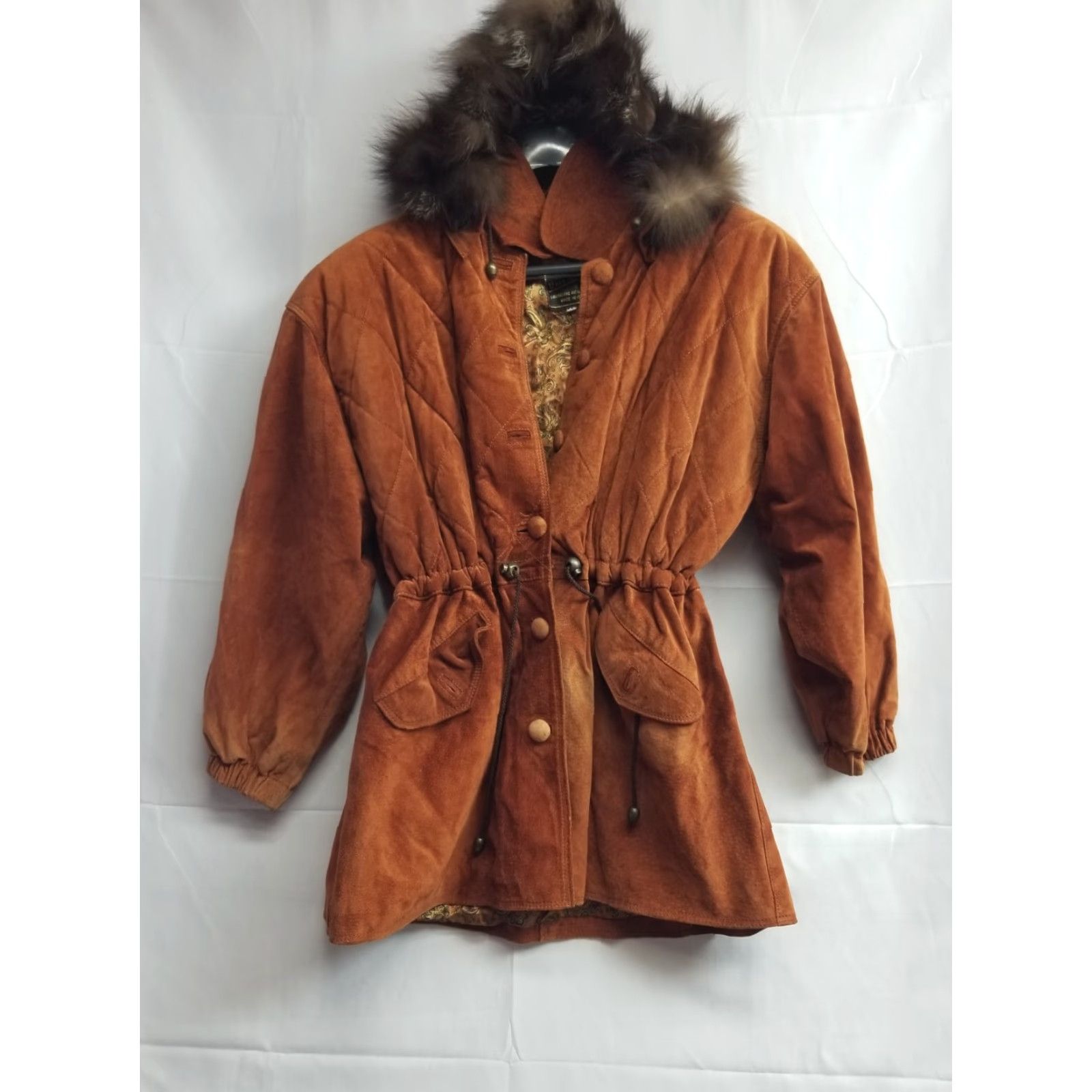 Vera Pelle Vera Pelle Coat Leather Hooded Mid-Length Brown 42 Womens Italy Made Flaws Size M / US 6-8 / IT 42-44 - 2 Thumbnail