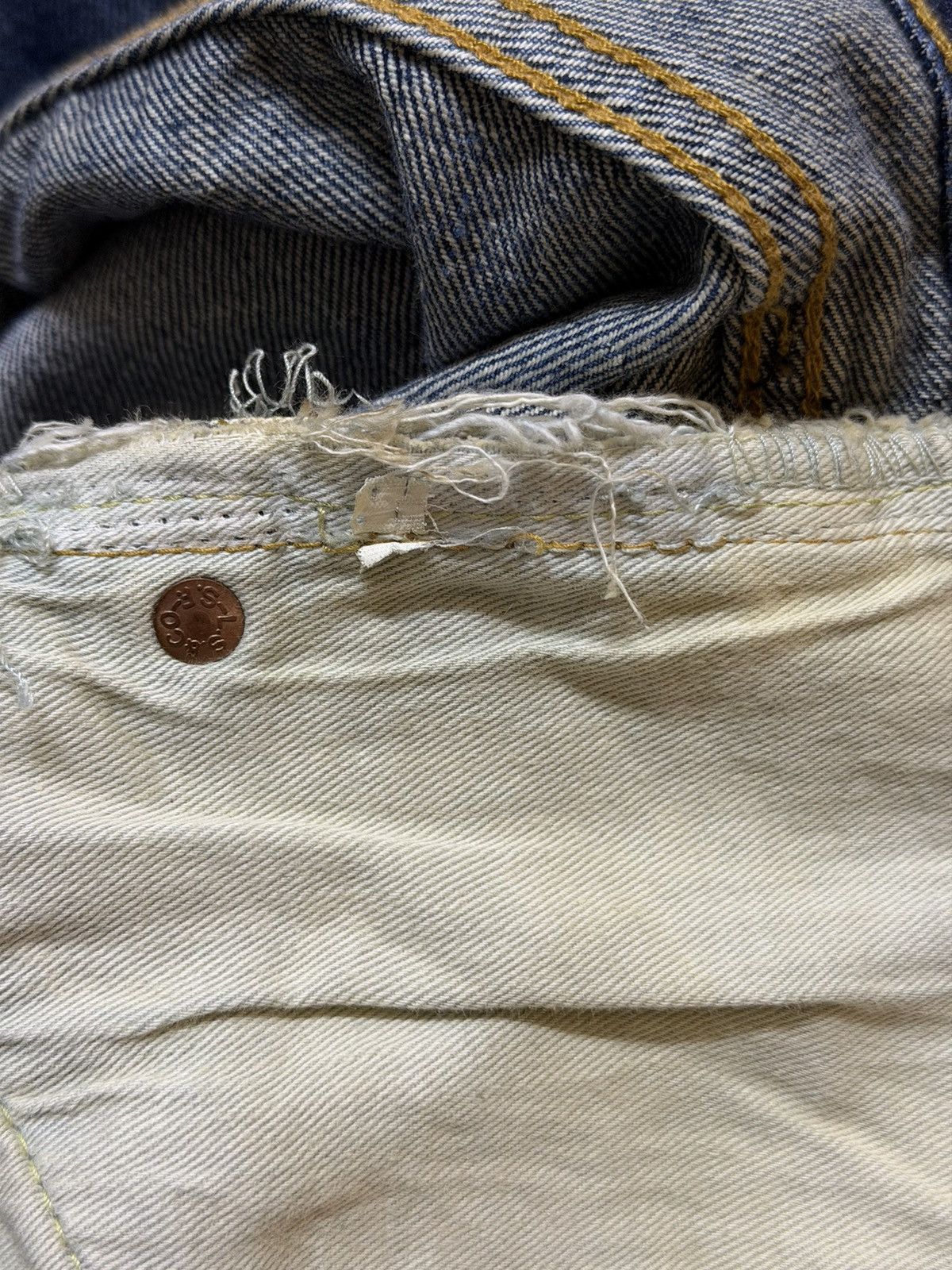 Levi's Vintage 90s Levis 501xx Big E Selvedge Blue Wash Distress Size US 32 / EU 48 - 10 Thumbnail
