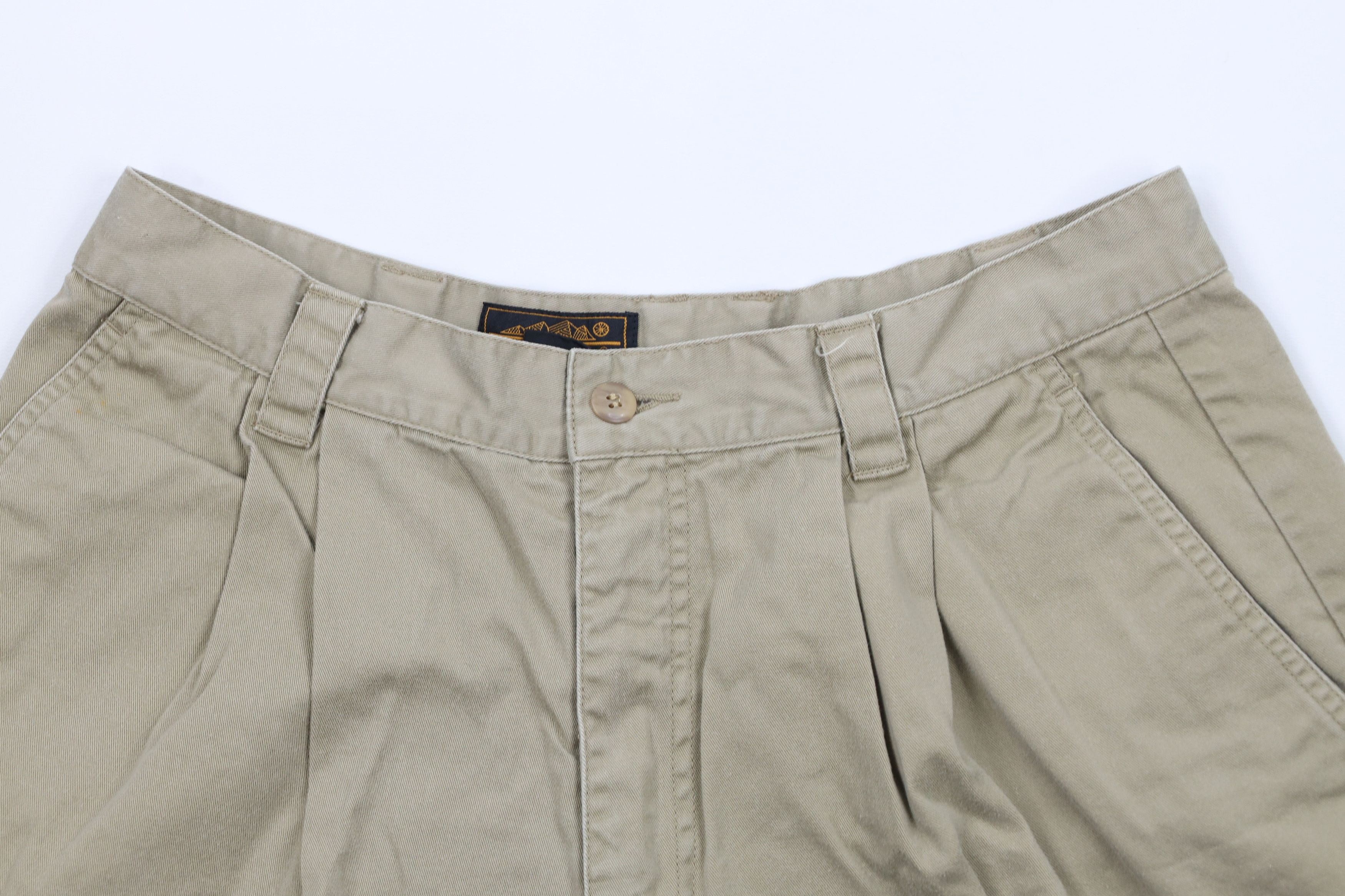 Eddie Bauer × Vintage Vintage 90s Eddie Bauer Cuffed Pleated Bermuda Safari Shorts Size 38" / US 16 / IT 52 - 2 Thumbnail