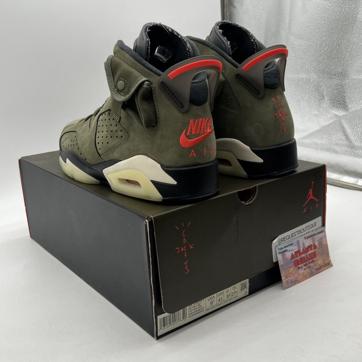 Jordan Brand Travis Scott x air Jordan 6 Olive Size US 9.5 / EU 42-43 - 4 Thumbnail