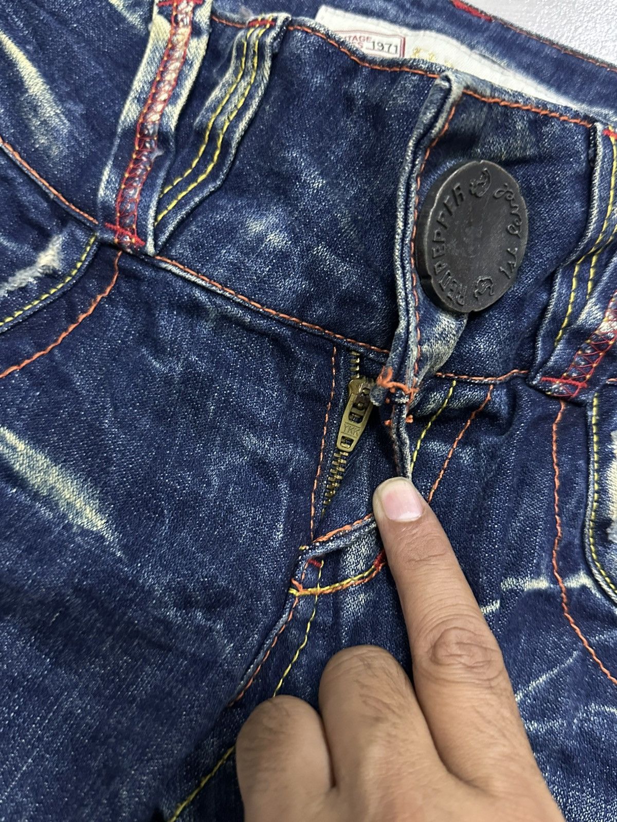 If Six Was Nine Vintage Y2K Red Pepper Denim Mudmax Wash Pant Size US 28 / EU 44 - 8 Thumbnail