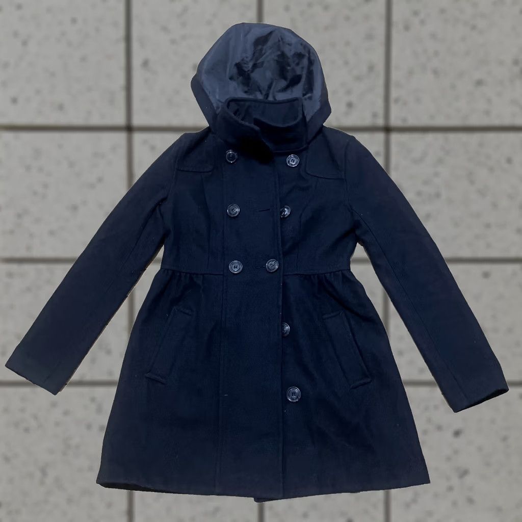 H&M H&M Pea Coat Hoodie Women Junior 4 Lined Black Double Breasted Pockets Button Up Shirt Coat Mens Womens Girls Boys Size S / US 4 / IT 40 - 1 Thumbnail