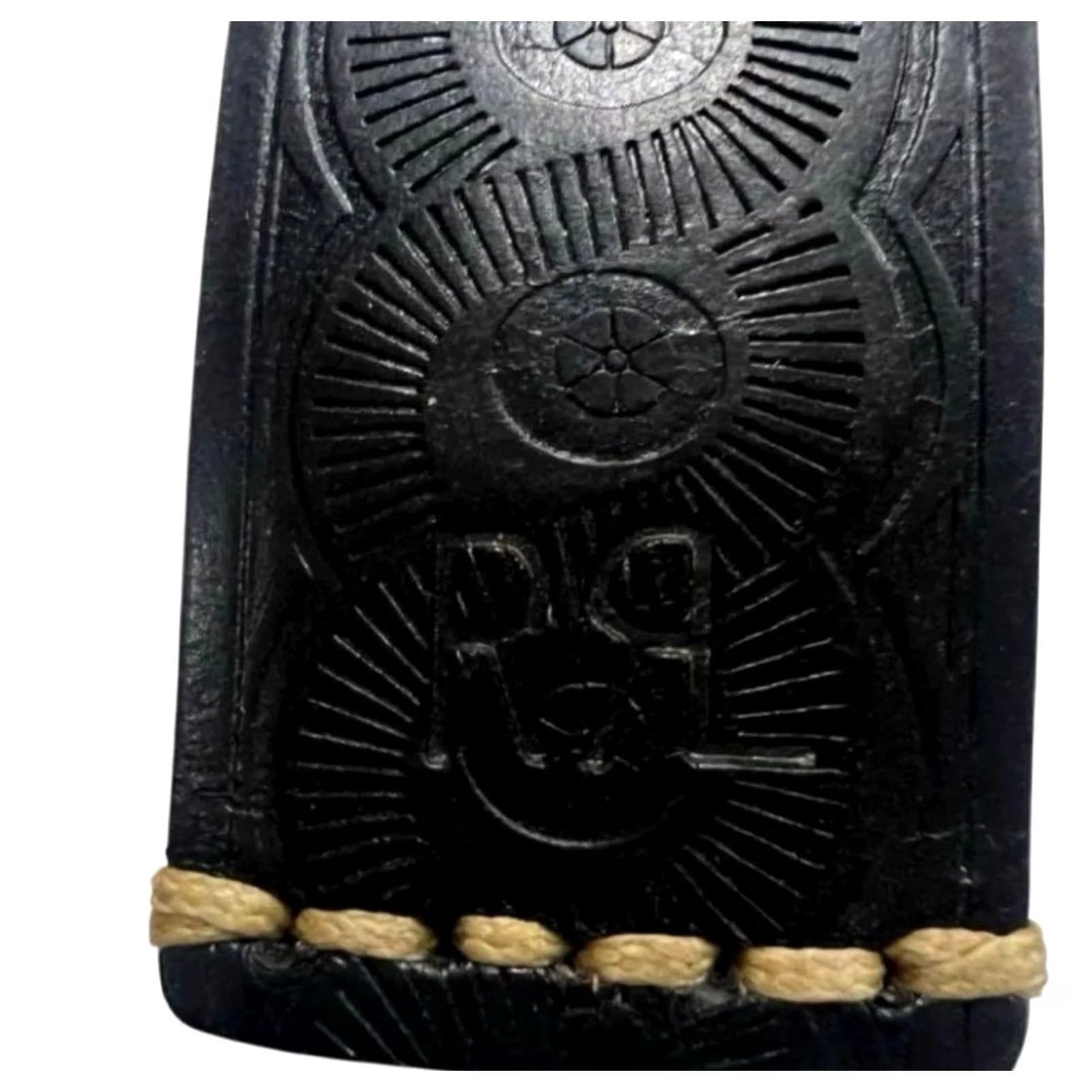 Ralph Lauren RRL Ralph Lauren Black Leather Key Holder Belt Loop Emboss Pattern Excellent Size ONE SIZE - 3 Thumbnail