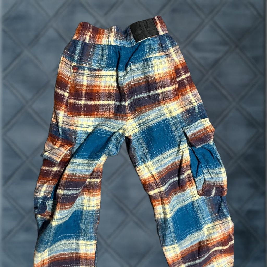 Urban Outfitters VINTAGE Urban Outfitters BDG Darren Flannel Blue & Orange Plaid Cargo Pants XS Size 26" / US 2 / IT 38 - 1 Thumbnail