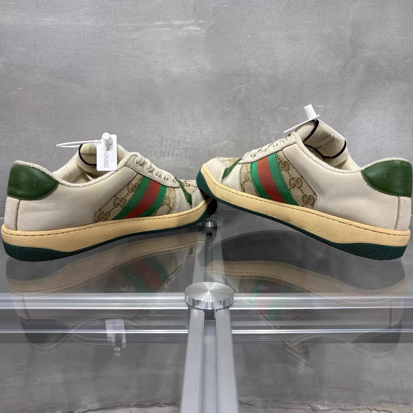 Gucci Gucci Rhyton Distressed Sneaker Women's EU 38 Green Enamel Size US 7.5 / IT 37.5 - 5 Thumbnail