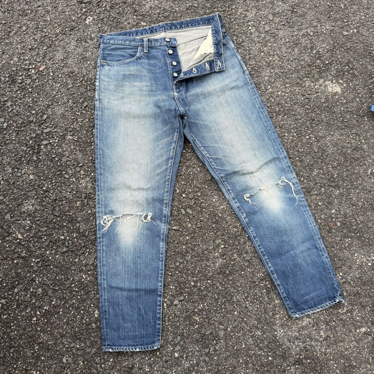 Japanese Brand VINTAGE YUNAHICA BUTTON FLY DENIM RIPPEP JEANS PANT Size US 33 - 2 Thumbnail