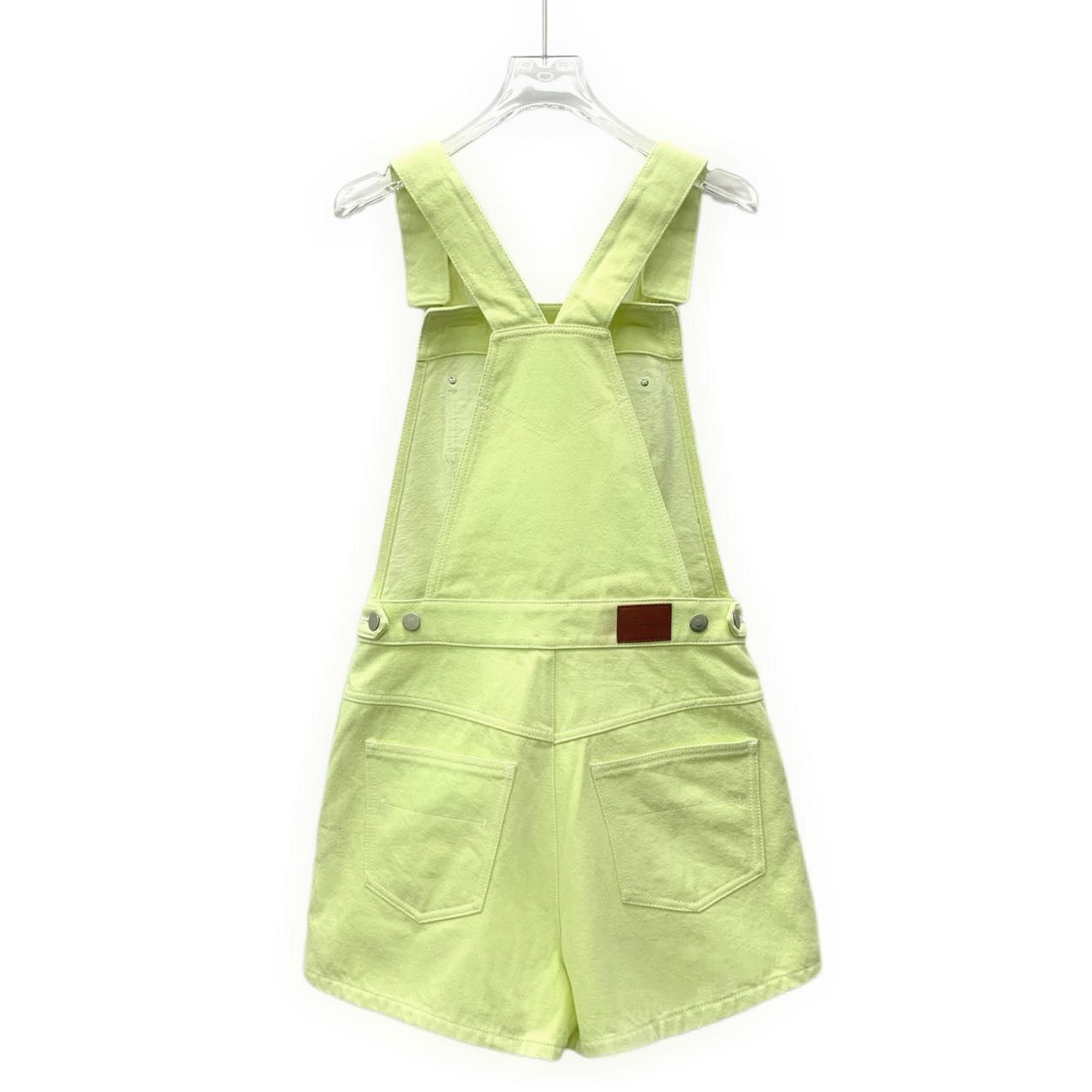 Hermes Hermes Fluorescent Yellow Cotton Denim Overalls K26WX Size 26" / US 2 / IT 38 - 2 Thumbnail